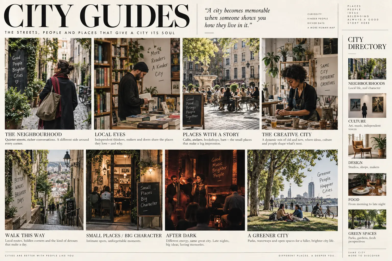 City Guides editorial travel board