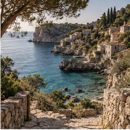 Quiet coastal village