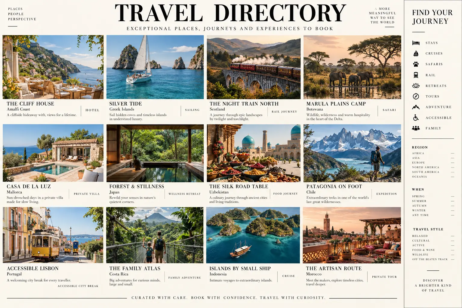 Travel Directory of curated places, journeys and experiences