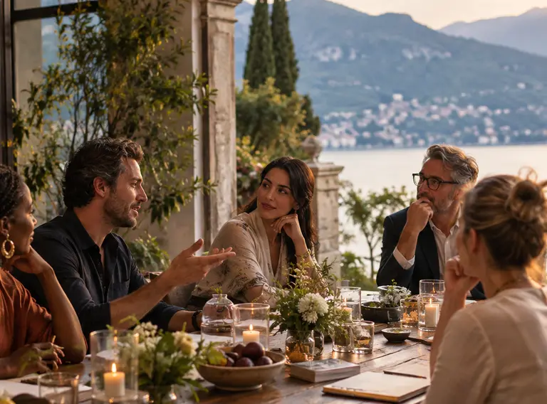 Diverse group taking part in a travel salon