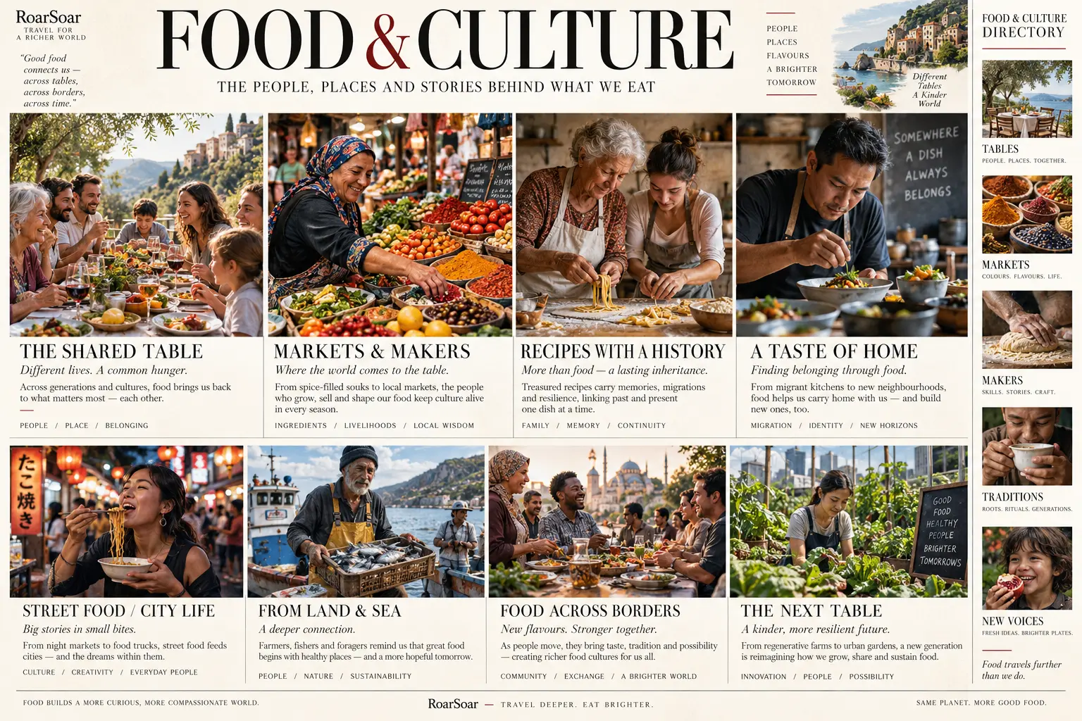 Food and Culture editorial travel board