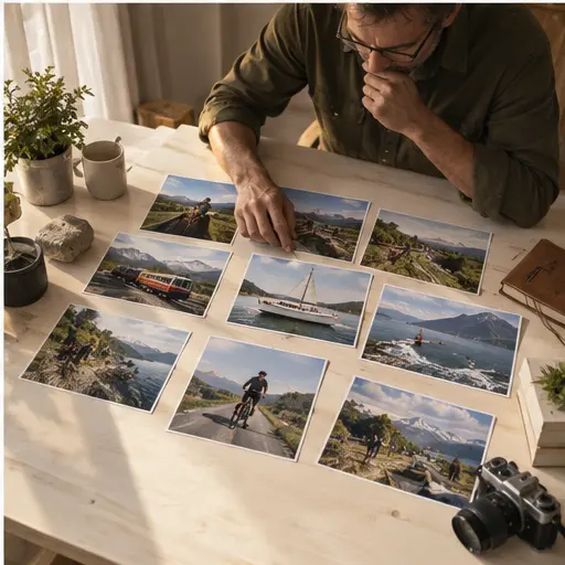 Editor curating photographs and routes from several journeys