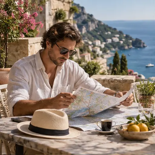 Traveller planning a journey