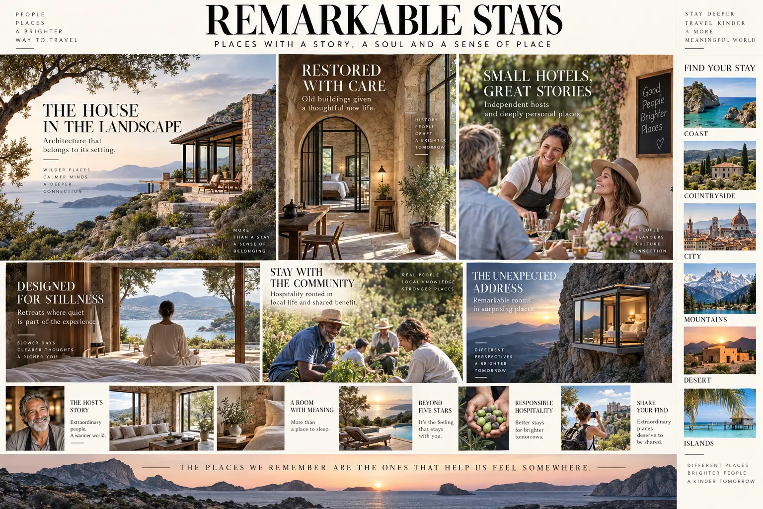 Remarkable Stays editorial hospitality board