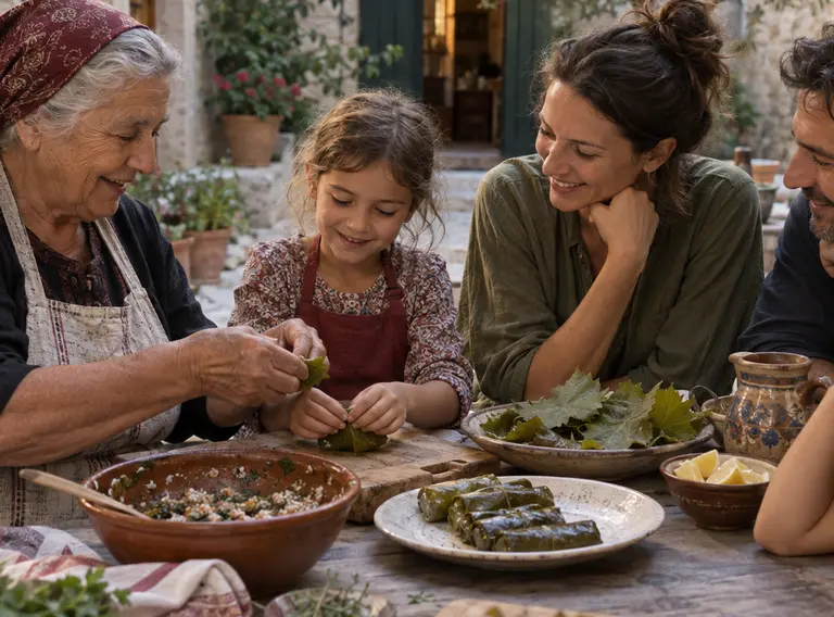 Travellers learning from a local older woman