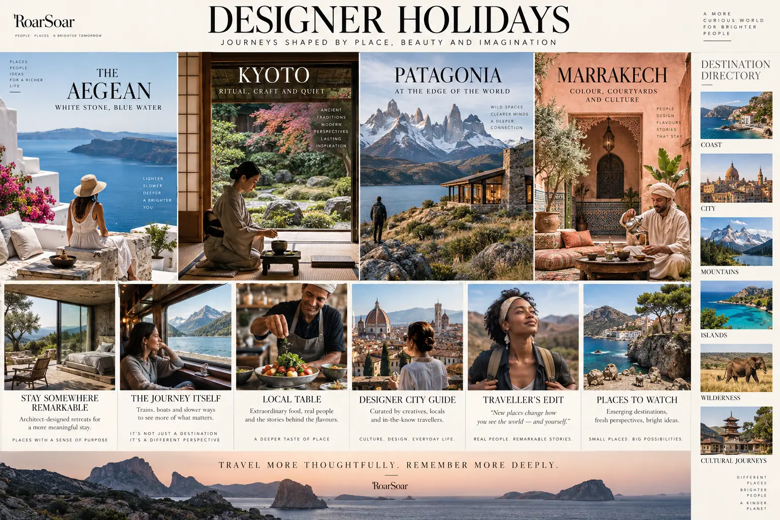 Designer Holidays editorial travel board